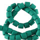 Polymeer tube kralen 6mm - Petrol green